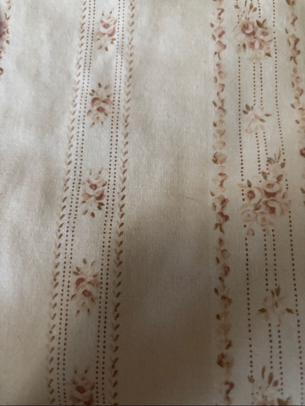Polo by Ralph Lauren Floral Stripe King Flat Sheet - Cream with Pink and Tan